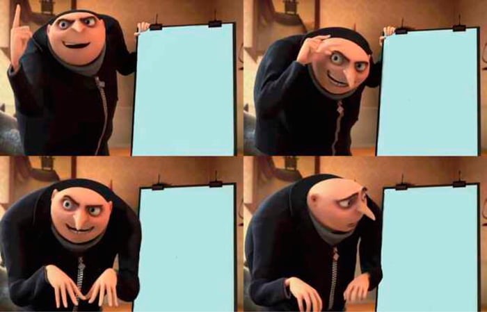 Gru's Plan meme about Houseplant