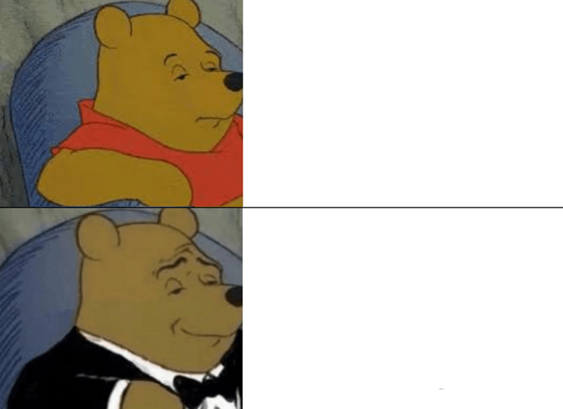 Tuxedo Winnie The Pooh meme about Houseplant