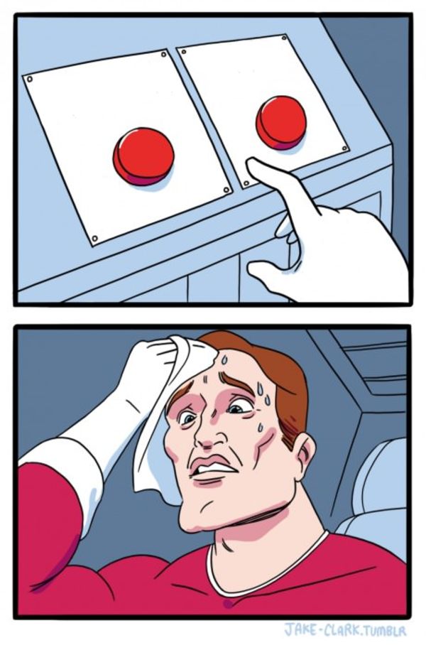 Two Buttons meme about Houseplant