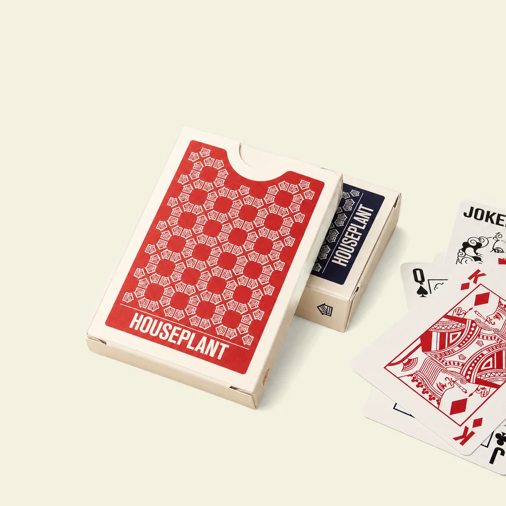 The Double Deck Set: red and black card decks with a joker card